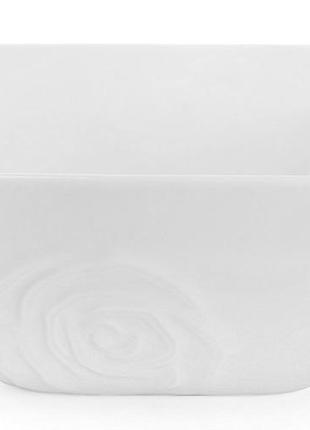 Набор 3 фарфоровых салатника "white rose" квадратные 1.6л (белый фарфор)