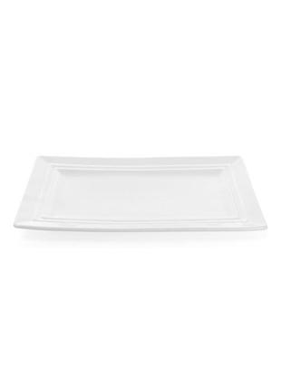 Набор 6 прямоугольных тарелок "white city" 25х15см (белый фарфор)