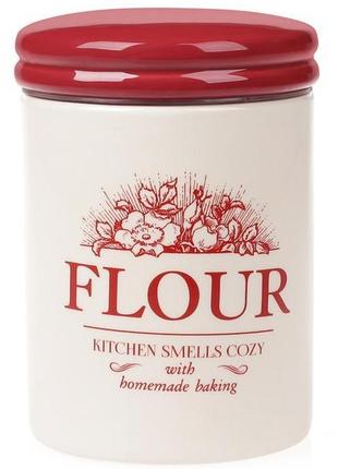 Банка керамическая "английский шиповник flour" 630мл для сыпучих продуктов