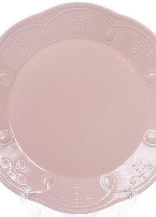 Набор 6 обеденных тарелок leeds ceramics ø28.5см, каменная керамика (розовые)