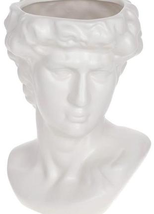 Ваза керамічна "illusion аполлон" 19х16х25 см, матовий білий