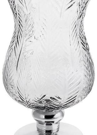 Ваза декоративна ancient glass розалін 19х20х35 см, сірий зі сріблом
