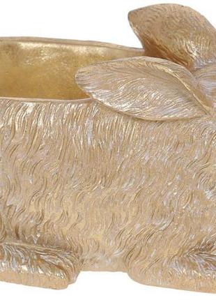 Подставка для украшений "кролик" 24х13х11см, полистоун, золото