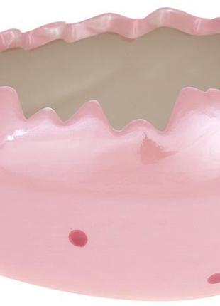 Набір 2 декоративних кашпо "яйце" 13х8.5х7.2 см, рожевий перламутр