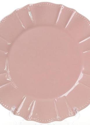 Набор 6 обеденных тарелок leeds ceramics sun ø26см, каменная керамика (розовые)