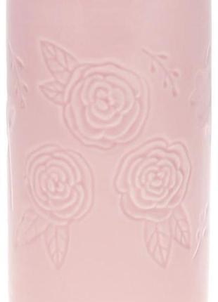 Ваза "розовая роза" 10.5х10.5х18.5см керамическая розовая