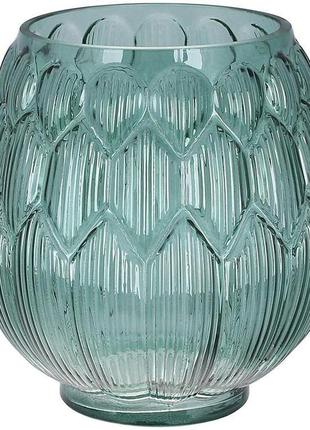 Ваза декоративная ancient glass артишок ø14х16см, зеленое стекло