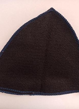 Набор для сауны: шапка, рукавица,  лежак (черный)3 фото