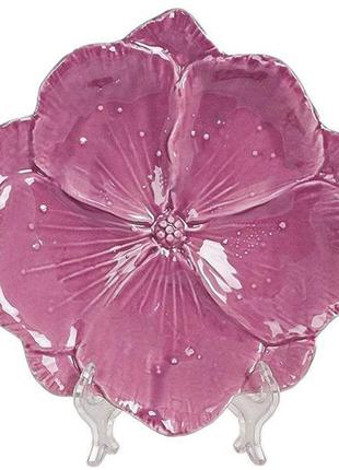 Набор 3 фарфоровых блюда "фиолетовый цветок" 18.6х18х3см