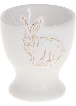 Подставка для яйца "bunny" 6.5см, керамика, белый с золотом
