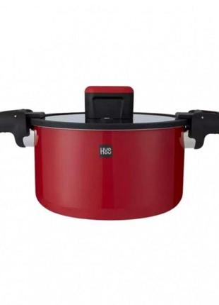 Кастрюля-cкороварка xiaomi huohou stainless steel enamel micro pressure cooker (red)