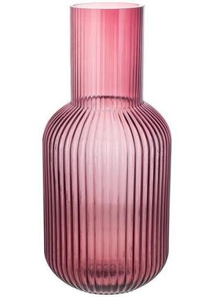 Ваза скляна ariadne "bottle" ø 15x34 см, темно-рожева