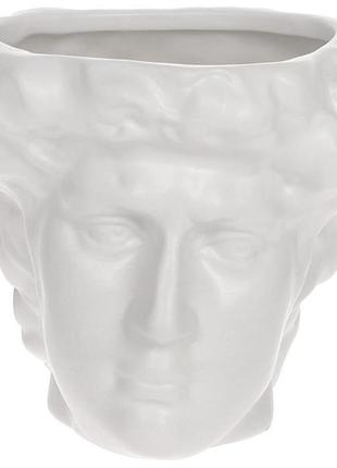 Ваза керамічна "illusion аполлон" 13.5х13.5х12 см, матовий білий