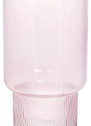Ваза декоративна ancient glass "фуджі" 25.5х14 см, скло, світло-рожевий
