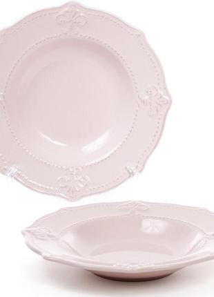 Набір 6 супових тарілок leeds королівська лілія ø22.8 см, рожеві