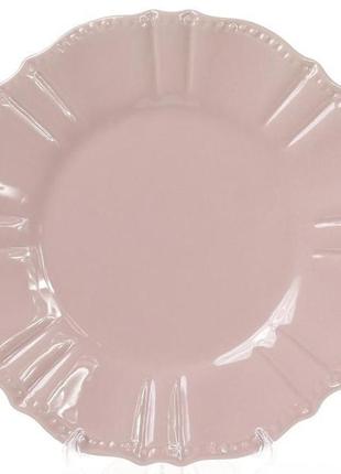 Набор 6 десертных тарелок leeds ceramics sun ø20см, каменная керамика (розовый-пепельный)