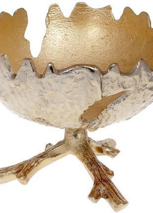 Декоративна страва "kale" на ніжці 24.5х19.5 см, метал, золото антик