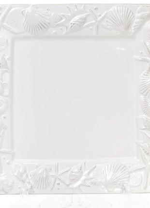 Блюдо керамічне "морський бриз" 26х26х2.4см, біле