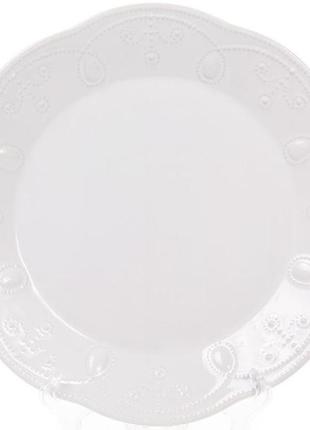 Набор 6 обеденных тарелок leeds ceramics ø28.5см, каменная керамика (белые)