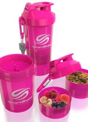 Шейкер 2в1 smartshake original2go 600 мл розовый
