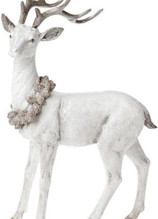 Статуетка "білий олень із вінком із шишок" 34.5см