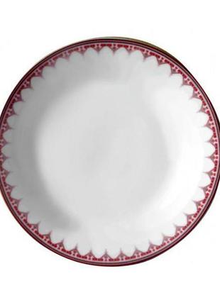 Набор 6 мелких тарелок "вышиванка красный ромб" ø20.5см