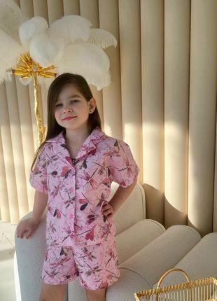 Детская муслиновая пижама свободного кроя натуральная и гипоаллергенная пижама для сна