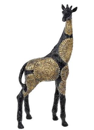 Декоративна фігура "жираф" 19х9.5х41 см полістоун, чорний із золотом