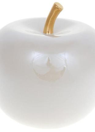 Порцелянова фігурка "яблуко" 16х16х15 см, білий перламутр із золотом
