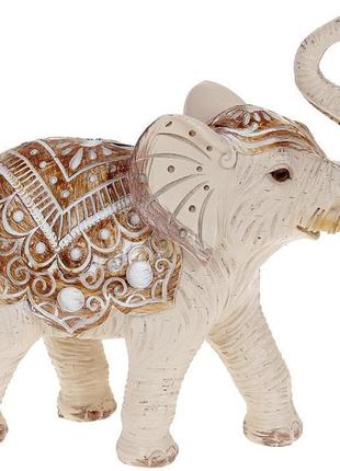 Декоративна статуетка "слон" 16.5х6.5х16.5 см, полістоун, кремовий