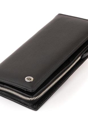 Вертикальный кошелек кожаный женский st leather 19274 черный