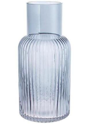 Ваза скляна ariadne "bottle grey" ø 14x30 см, сірий із синім