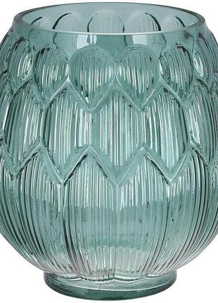 Ваза декоративная ancient glass артишок ø18х20см, зеленое стекло