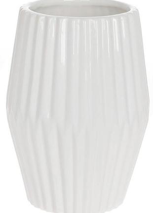 Ваза керамічна "stone flower фрок" 13x13x18 см, білий