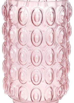 Ваза декоративна ancient glass "bubbles" 30х19 см, скло, рожевий