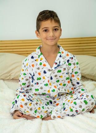 Теплая пижама для мальчика майн крафт фланелевая пижама натуральная