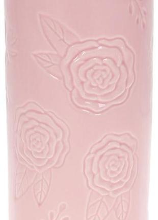 Ваза "рожева троянда" 12.1х12х21.9 см керамічна рожева