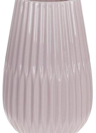 Ваза керамічна "stone flower віола" ø 15x24 см, світло-рожевий глянець
