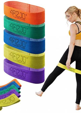 Гумка для фітнесу та спорту тканинна 4fizjo flex band 5 шт 1-29 кг 4fj0155
