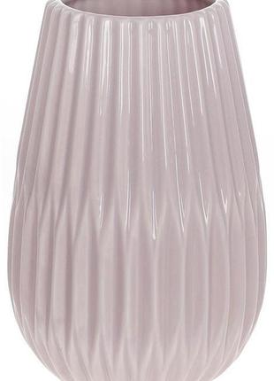 Ваза керамічна "stone flower віола" ø 14x20 см, світло-рожевий глянець