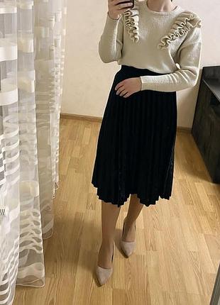 Спідниця пліссе не шифон zara 44р