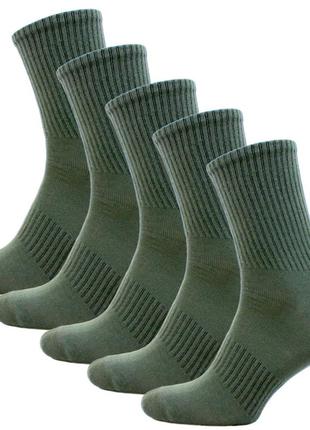 Комплект тактичні жіночі шкарпетки зсу 5 пар 36-40 хакі високі трекінгові носки