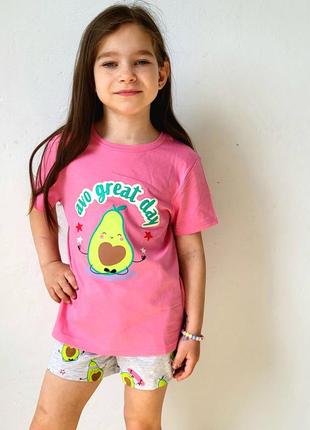 Дитяча трикотажна піжама з короткими рукавами та шортами primark бавовняна піжама для дівчинки на кожен день