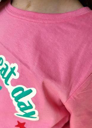 Дитяча трикотажна піжама з короткими рукавами та шортами primark бавовняна піжама для дівчинки на кожен день3 фото