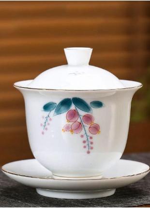 Гайвань слива ёмкость 180 мл. посуда для чайной церемонии используется в китайской чайной традиции