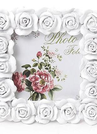 Фоторамка sweet white "білі троянди" квадратна 10.5х10.5см