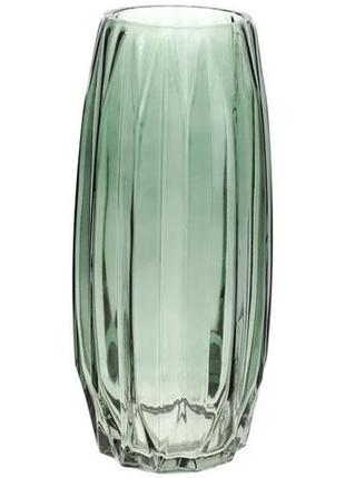 Ваза декоративна ancient glass "грейс" 30х13см, скло, зелений