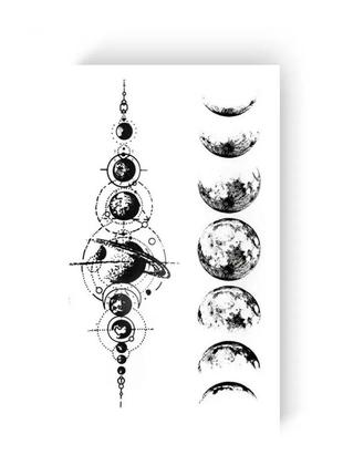 Временная татуировка "луна и планеты" l-23