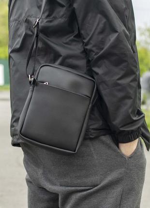 Чоловіча сумка-барсетка через плече (месенджер) smart з екошкіри молодіжна для повсякденного носіння