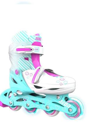 Роликові ковзани neon inline skates бірюзовий (розмір 34-38)